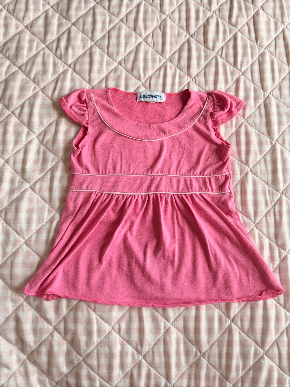 L.A. Movers Girls Pink Flutter Sleeve Babydoll Top